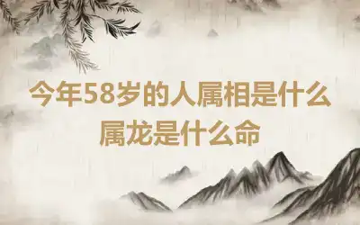 今年58岁的人属相是什么 属龙是什么命