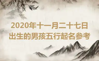 2020年十一月二十七日出生的男孩五行起名参考