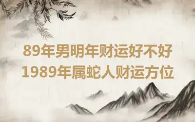 89年男明年财运好不好 1989年属蛇人财运方位