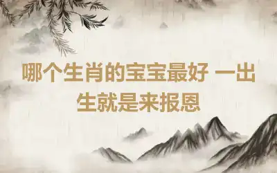 哪个生肖的宝宝最好 一出生就是来报恩