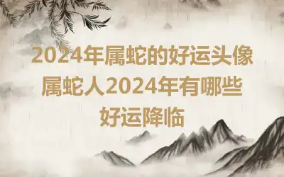 2024年属蛇的好运头像 属蛇人2024年有哪些好运降临