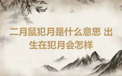 二月鼠犯月是什么意思 出生在犯月会怎样