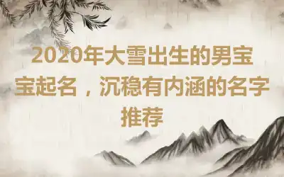 2020年大雪出生的男宝宝起名，沉稳有内涵的名字推荐