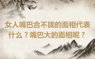 女人嘴巴合不拢的面相代表什么？嘴巴大的面相呢？