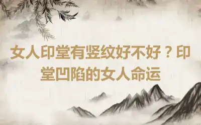 女人印堂有竖纹好不好？印堂凹陷的女人命运