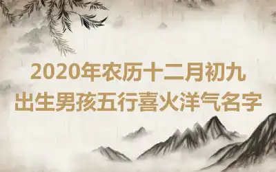 2020年农历十二月初九出生男孩五行喜火洋气名字