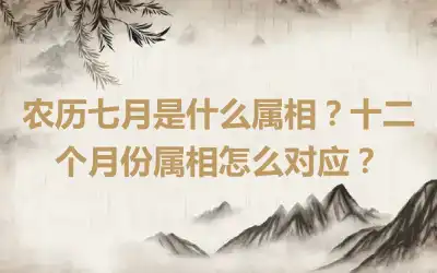 农历七月是什么属相？十二个月份属相怎么对应？