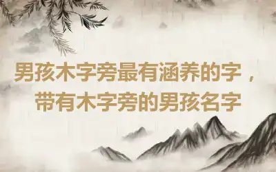 男孩木字旁最有涵养的字，带有木字旁的男孩名字