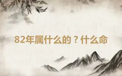 82年属什么的？什么命