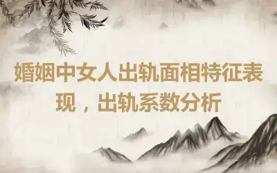 婚姻中女人出轨面相特征表现，出轨系数分析