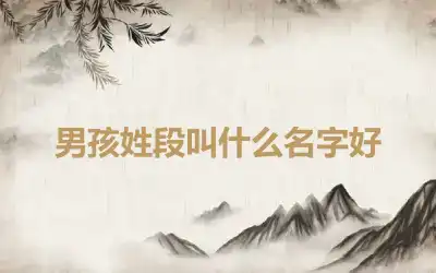 男孩姓段叫什么名字好