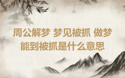 周公解梦 梦见被抓 做梦能到被抓是什么意思