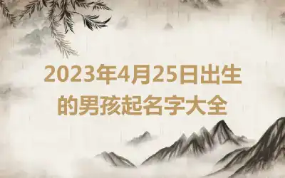 2023年4月25日出生的男孩起名字大全