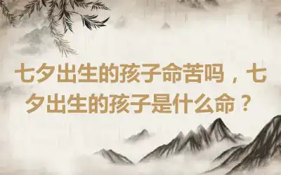 七夕出生的孩子命苦吗，七夕出生的孩子是什么命？