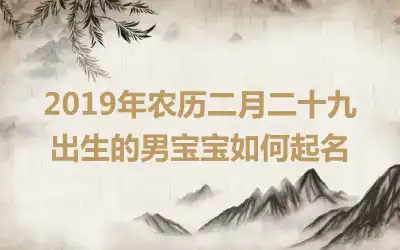 2019年农历二月二十九出生的男宝宝如何起名