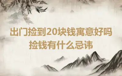 出门捡到20块钱寓意好吗 捡钱有什么忌讳