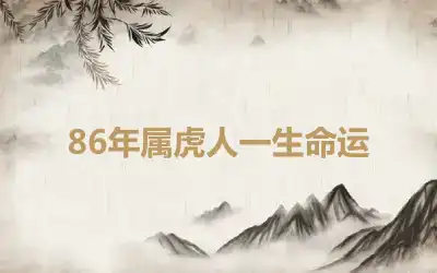 86年属虎人一生命运