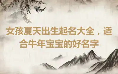 女孩夏天出生起名大全，适合牛年宝宝的好名字