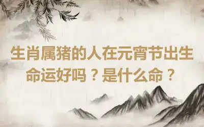 生肖属猪的人在元宵节出生命运好吗？是什么命？