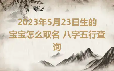 2023年5月23日生的宝宝怎么取名 八字五行查询