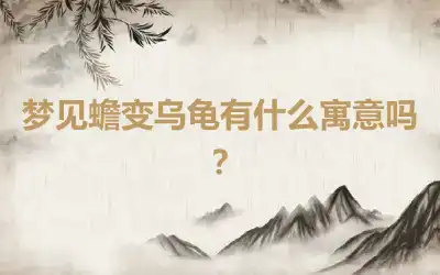 梦见蟾变乌龟有什么寓意吗？