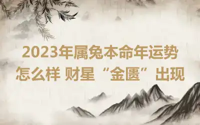 2023年属兔本命年运势怎么样 财星“金匮”出现