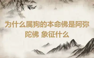 为什么属狗的本命佛是阿弥陀佛 象征什么