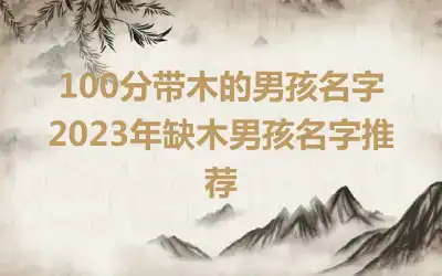 100分带木的男孩名字 2023年缺木男孩名字推荐