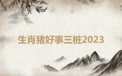 生肖猪好事三桩2023