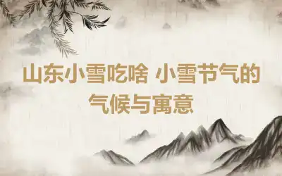 山东小雪吃啥 小雪节气的气候与寓意