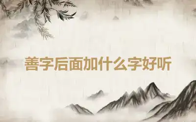 善字后面加什么字好听