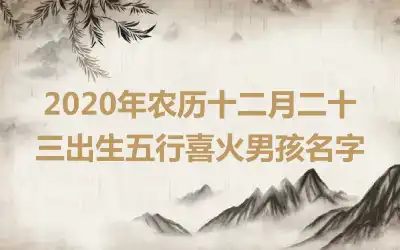 2020年农历十二月二十三出生五行喜火男孩名字