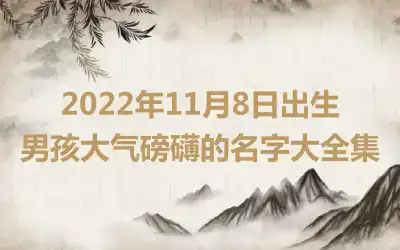 2022年11月8日出生男孩大气磅礴的名字大全集