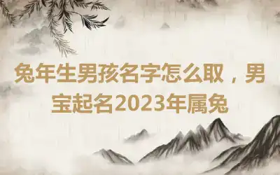 兔年生男孩名字怎么取，男宝起名2023年属兔