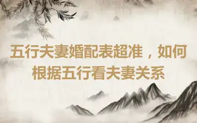 五行夫妻婚配表超准，如何根据五行看夫妻关系