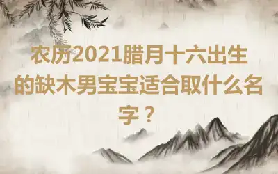 农历2021腊月十六出生的缺木男宝宝适合取什么名字？