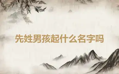 先姓男孩起什么名字吗