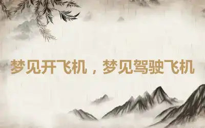 梦见开飞机，梦见驾驶飞机