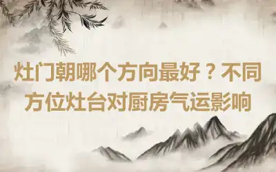 灶门朝哪个方向最好？不同方位灶台对厨房气运影响