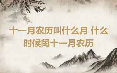 十一月农历叫什么月 什么时候闰十一月农历