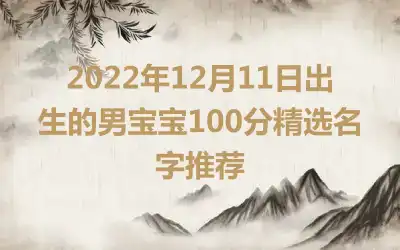 2022年12月11日出生的男宝宝100分精选名字推荐