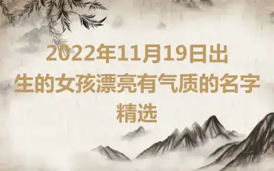 2022年11月19日出生的女孩漂亮有气质的名字精选