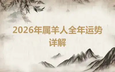 2026年属羊人全年运势详解