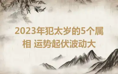 2023年犯太岁的5个属相 运势起伏波动大