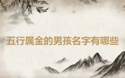 五行属金的男孩名字有哪些