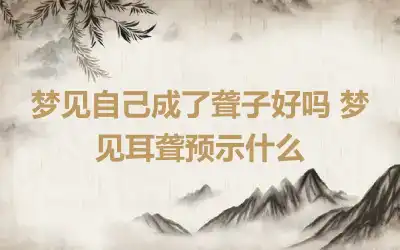 梦见自己成了聋子好吗 梦见耳聋预示什么