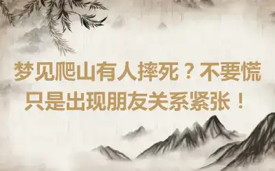 梦见爬山有人摔死？不要慌只是出现朋友关系紧张！