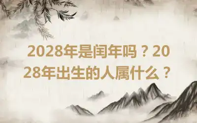 2028年是闰年吗？2028年出生的人属什么？