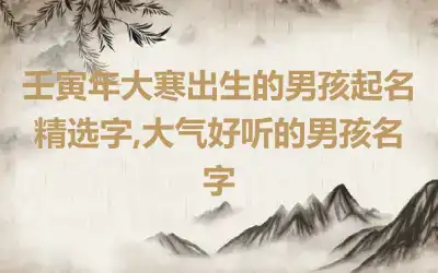 壬寅年大寒出生的男孩起名精选字,大气好听的男孩名字