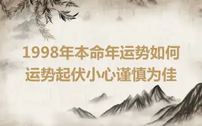 1998年本命年运势如何 运势起伏小心谨慎为佳